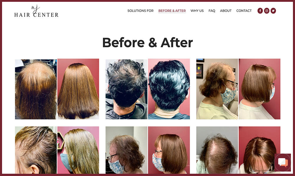 Eighty6 Portfolio - NJ Hair Center New Website