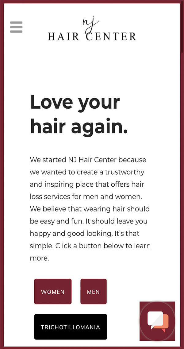 Eighty6 Portfolio - NJ Hair Center Responsive Website